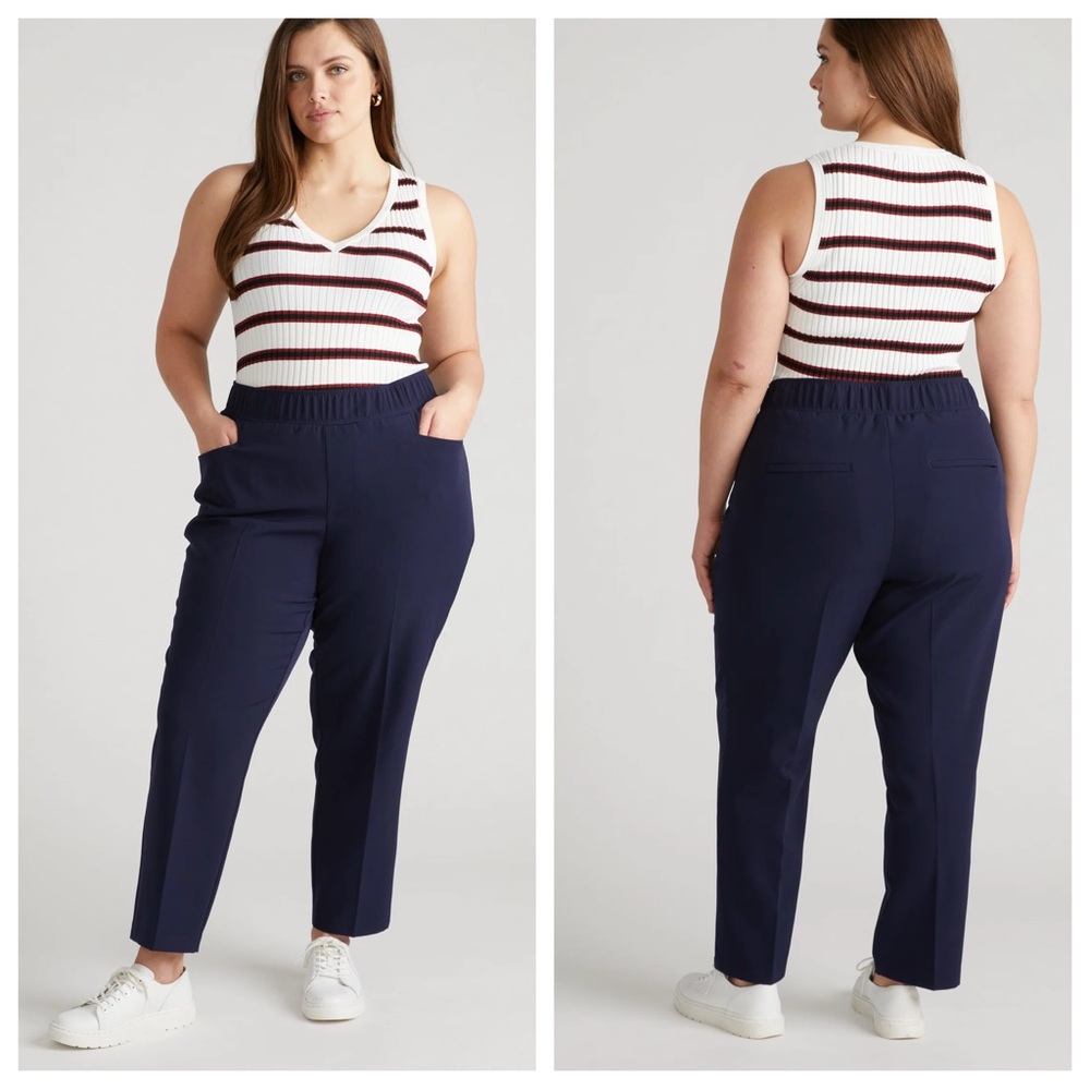Universal standard navy go stretch travel pants